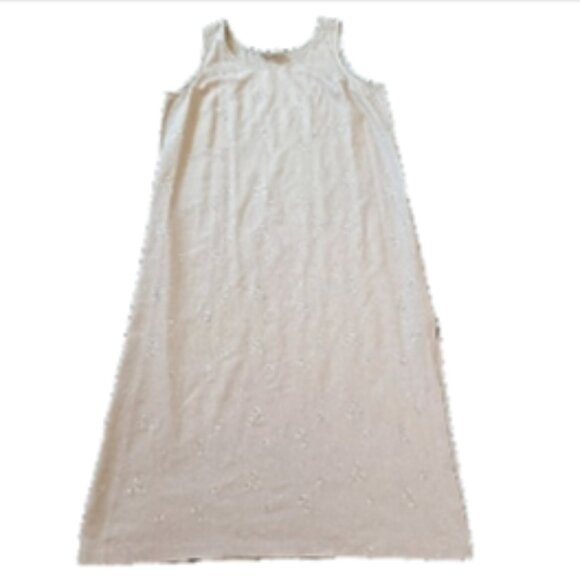 Momentum Linen Embroidered Sleeveless Side Slit Maxi Dress 16 Laginlook Natural - Picture 6 of 15